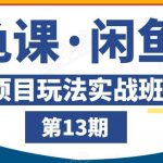 龟课·闲鱼项目玩法实战班第13期，轻松玩转闲鱼，多渠道多方法引流到私域流量池