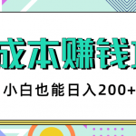 2020年零成本赚钱攻略，小白也能日入200+【视频教程】