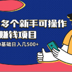 20多个新手可操作的副业赚钱项目：业余时间0基础日入几500+实操分享