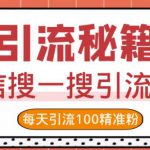 微信搜一搜引流教程，每天引流100精准粉