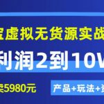 程哥《淘宝虚拟无货源实战班》线上第四期：月利润2到10W+（产品+玩法+资源)