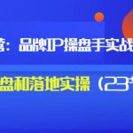 秒懂代运营：品牌IP操盘手实战赚钱，0-1起盘和落地实操（23节课程）价值199