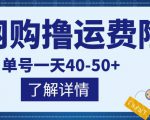 网购撸运费险项目，单号一天40-50+，实实在在能够赚到钱的项目【详细教程】