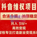 新版抖音维权项目每单利润1000+，合法合规，长期稳定，月入3W+价值1999元