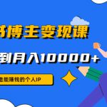 小红书博主变现课：打造能赚钱的个人IP，从新手到月入10000+(9节课)