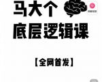 马大个·底层逻辑课，51节底层逻辑智慧课-价值1980元