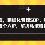 私域实操课程，精细化管理SOP、裂变、复购、转粉、打造个人IP，解决私域增量变现问题