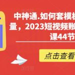 中神通.如何套模板打开播放量，2023短视频账号起号必学课44节（送钩子模板和文档资料）