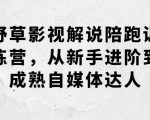 野草影视解说陪跑训练营，从新手进阶到成熟自媒体达人