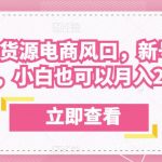 众狼电商余文小红书无货源电商风口，新号3天破首单，小白也可以月入2w+