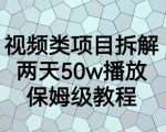 视频类项目拆解，两天50W播放，保姆级教程【揭秘】