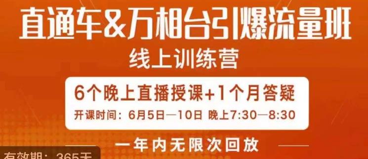 直通车&#038;万相台引爆流量班，6天打通你开直通车·万相台的任督二脉