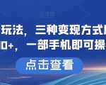 搞笑号新玩法，三种变现方式助你日入500+，一部手机即可操作【揭秘】