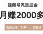 视频号流量掘金，无脑操作，对新人小白友好，月赚2000多【揭秘】