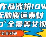 7个作品涨粉10W+，无脑搬运素材，全景美女视频爆款玩法分享【揭秘】