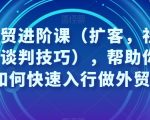 凤姐外贸进阶课（扩客，社媒，沟通，谈判技巧），帮助你了解如何快速入行做外贸