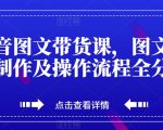 抖音图文带货课，图文内容制作及操作流程全分享