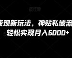 B站项目变现新玩法，神贴私域流0成本，可轻松实现月入6000+【揭秘】