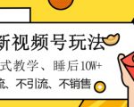 最新视频号玩法，不销售、不引流、不推广，躺着月入1W+，保姆式教学，小白轻松上手【揭秘】