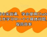 GPT指令实战课，学会使用ChatGPT，解决工作学习中一个个具体问题，真正提高效率