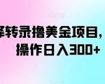 翻译转录撸美金项目，轻松操作日入300+【揭秘】