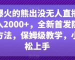 最近爆火的熊出没无人直播，轻松日入2000+，全新首发防版权违规方法【揭秘】