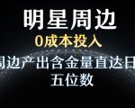 利用明星效应，0成本投入，周边产出含金量直达日入五位数【揭秘】