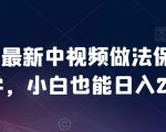 2024最新中视频做法保姆级教学，小白也能日入2000【揭秘】