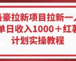 年度最豪拉新项目拉新一人可达40元单日收入1000＋红薯推广计划实操教程【揭秘】