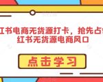 小红书电商无货源打卡，抢先占领小红书无货源电商风口