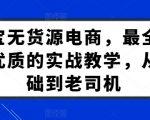 淘宝无货源电商，最全面最优质的实战教学，从基础到老司机