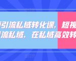 短视频引流私域转化课，短视频精准引流私域，在私域高效转化