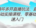 短循环多开直播玩法，直播0基础实操课程，零基础快速入门