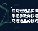 亚马逊选品实操课程，手把手教你快速掌握亚马逊选品的技巧