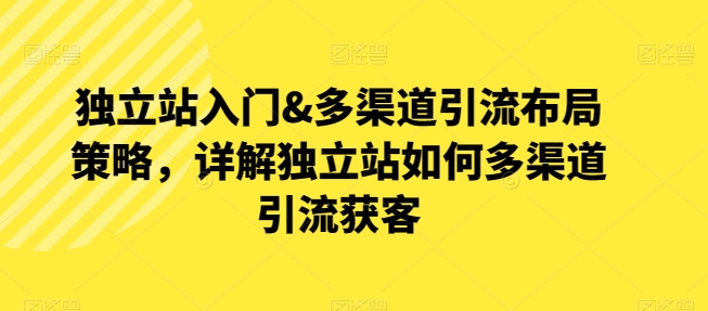 独立站入门&#038;多渠道引流布局策略，详解独立站如何多渠道引流获客