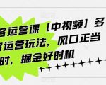 海外内容运营课【中视频】多种内容运营玩法，风口正当时，掘金好时机