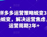 2024拼多多运营策略蜕变3.0，0-1完美蜕变，解决运营焦虑，缩短运营周期2年+