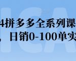 2024拼多多全系列课程实操，日销0-100单实操【必看】