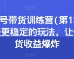 养生号带货训练营(第13期)收益更稳定的玩法，让你带货收益爆炸