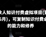 IP合伙人知识付费虚拟项目(更新24年6月)，可复制知识付费必备的能力和修养