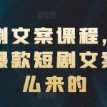 短剧文案课程，解密爆款短剧文案怎么来的