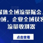 企业新媒体全域流量掘金，公域/私域/地域，企业全域获客，百亿流量收割器