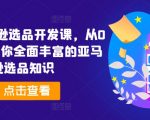 2024亚马逊选品开发课，从0到1，带给你全面丰富的亚马逊选品知识