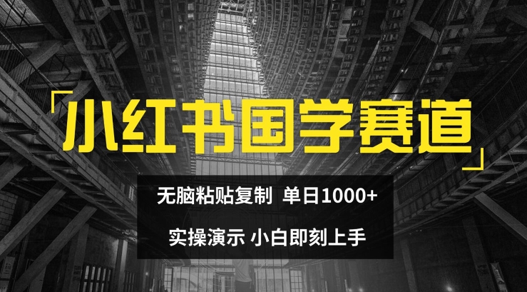 小红书国学赛道，无脑粘贴复制，单日1K，实操演示，小白即刻上手【揭秘】