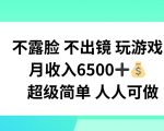 不露脸 不出境 玩游戏，月入6500 超级简单 人人可做【揭秘】