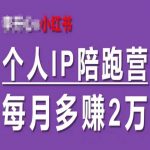 小红书个人IP陪跑营，60天拥有自动转化成交的双渠道个人IP，每月多赚2w