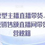 运营型主播直播带货，​千万级销售额直播间带货运营秘籍