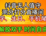 2024年抖音撸音浪新玩法：生日尾号打分测分无人直播，每日轻松赚2500+【揭秘】