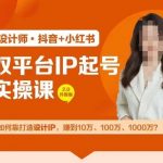 双平台IP起号实操营，教你如何靠打造设计IP，赚到10万、100万、1000万?