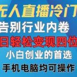 微信无人直播冷门玩法，告别行业内卷，单日轻松变现四位数，小白的创业首选【揭秘】